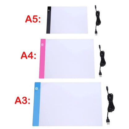 A3/A4/A5 Three Level Dimmable Led Light Pad Drawing Board Pad Tracing Light Box Eye Protection Easier for Diamond Painting