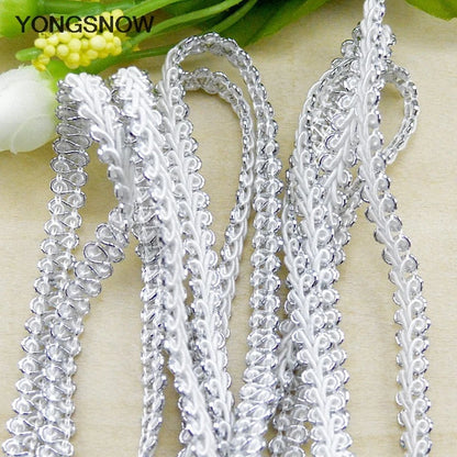 5m Gold Silver Lace Trim Ribbon Curve Lace Fabric Sewing Centipede Braided Lace Wedding Craft DIY Clothes Accessories Decoration