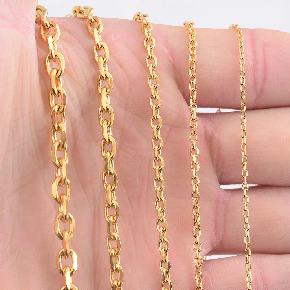 Cuban O-Chain Gold Color Plated Stainless Steel Necklace