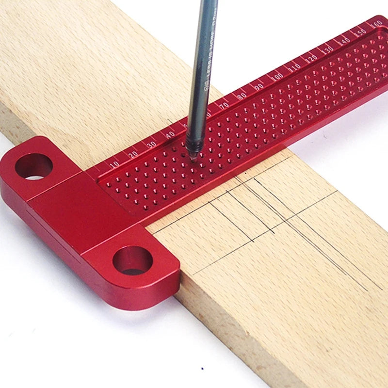 Woodworking Scribe 400mm T-type Square Ruler Hole Scribing