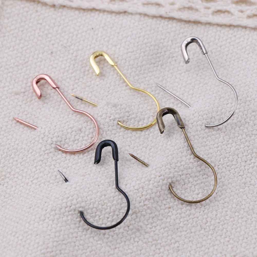 100Pcs Metal Pins Calabash Gourd Pear Shape Safety Metal Clips Knitting Stitch Marker Tag Hangtag Pins Fastener Craft DIY