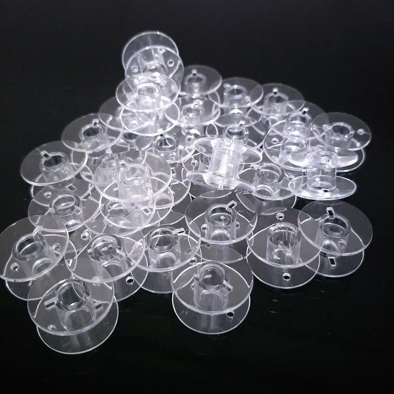 30pc Sewing Bobbins Spool Transparent Plastic