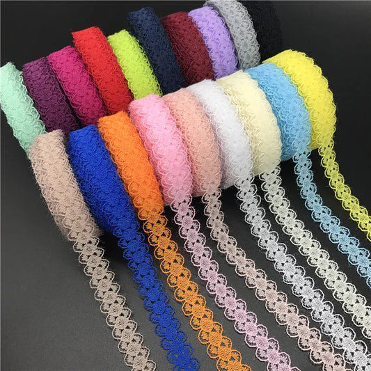 10yards/lot 5/8" (15mm) Lace Ribbon Bilateral Handicrafts Embroidered Net Lace Trim Fabric Ribbon DIY Sewing Skirt Accessories