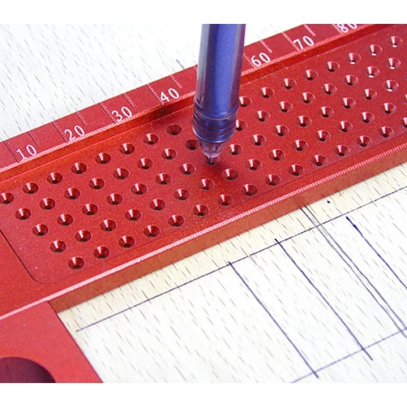 Woodworking Scribe 400mm T-type Square Ruler Hole Scribing