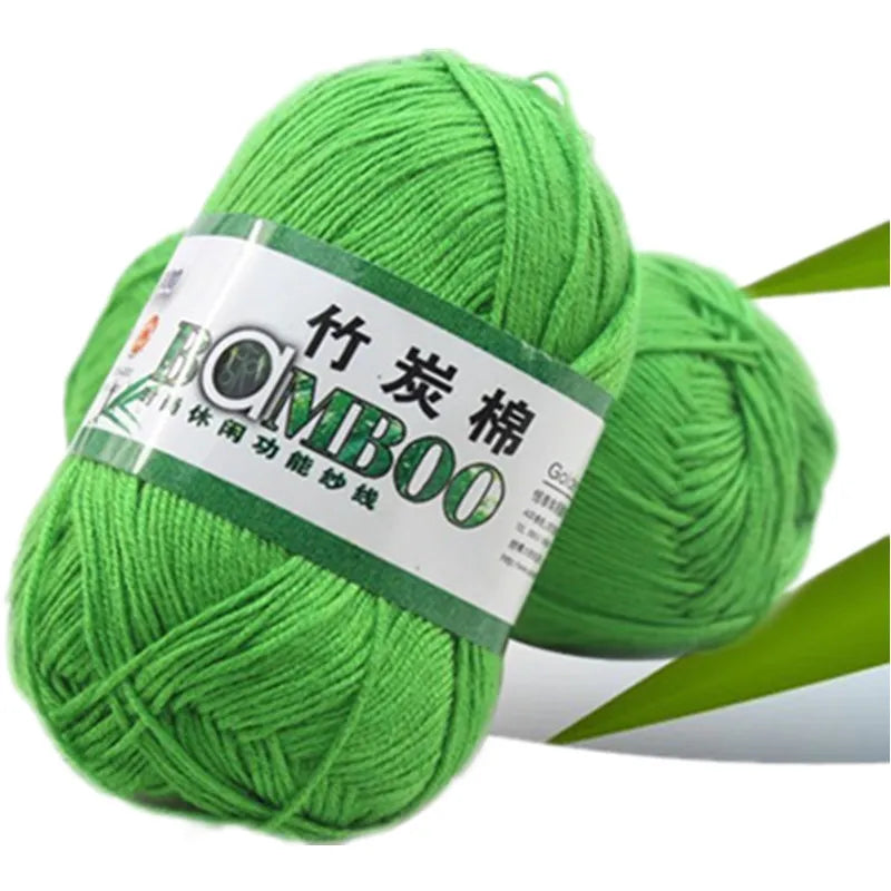 1 Ball 50g 145 Meters High Quality Soft Smooth Natural Bamboo Cotton Hand Woven Yarn Baby Cotton Crochet Knitted Fabric