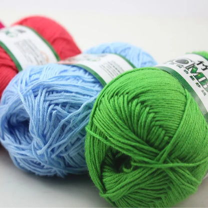 1 Ball 50g 145 Meters High Quality Soft Smooth Natural Bamboo Cotton Hand Woven Yarn Baby Cotton Crochet Knitted Fabric