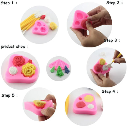 3D Unicorn Head Horn Form Silicone Molds Fondant Soap Moulds Cake Decorating Tools Kitchen Pastry Baking Tools