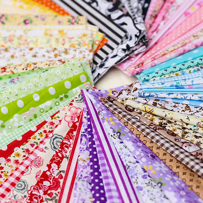 7Pcs 25*25cm Colourful Cotton Fabric Cloth Sewing Patchwork Assorted Pre Cut Fat Quarters Bundle DIY Handmade Craft Material