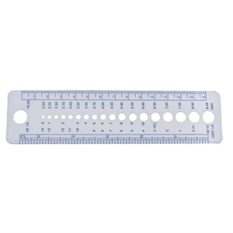 Hot sell 2pc knitting Needle Gauge Inch cm ruler tool 16x4cm Size(UK, US, Canada size) sewing tool  5BB5711