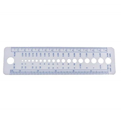 Hot sell 2pc knitting Needle Gauge Inch cm ruler tool 16x4cm Size(UK, US, Canada size) sewing tool  5BB5711