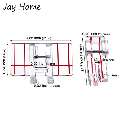 1/2Pcs Border Guide Presser Foot 1/4 Inch Quilting Parallel Guide Stitch Presser Foot for Household Low Shank Sewing Machine