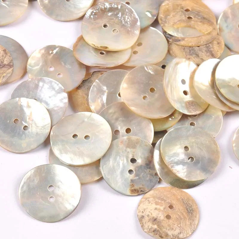 50Pcs Natural Mother Of Pearl Shell Decorative Buttons