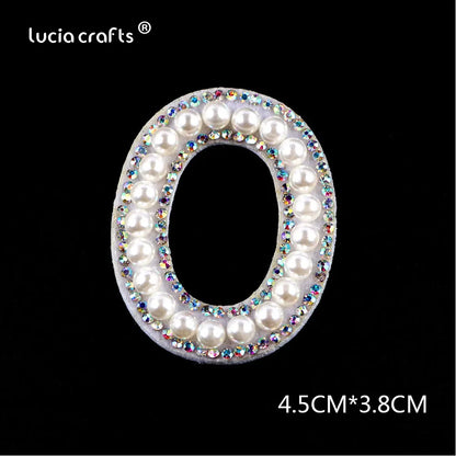 3D Handmade Pearl Bead  MRS/BRIDE Applique A-Z Letter Patch Rhinestone  For Handmade Weeding Dress Garment Hat Decoration L0722