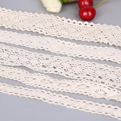 5 Yard/lot Ivory Color Patchwork Cotton Crocheted Lace Ribbon Wedding Party Craft Apparel Sewing Fabric DIY Handmade Accessories