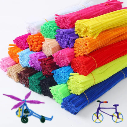 50/100pcs 30cm Chenille Stems Stick Cleaners Kids Educational Toys Handmade Colorful Chenille Stems Pipe for DIY Craft Supplies