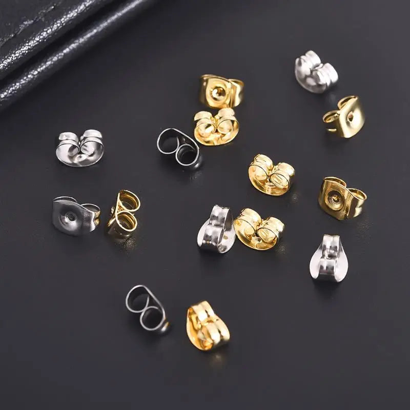 20pcs Stainless Steel Dia 4/5/6/8/10mm Stud Earrings Back Plug Ear Pins Ball Needles for DIY Jewelry Making Findings