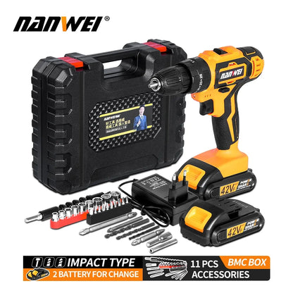 Impact Cordless Electric Screwdriver Drill