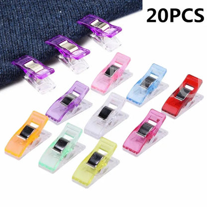 20pcs DIY Patchwork Job Foot Case Multicolor Plastic Clips Hemming Sewing Tools Sewing Accessories Crafts Sewing Clips 5BB5812