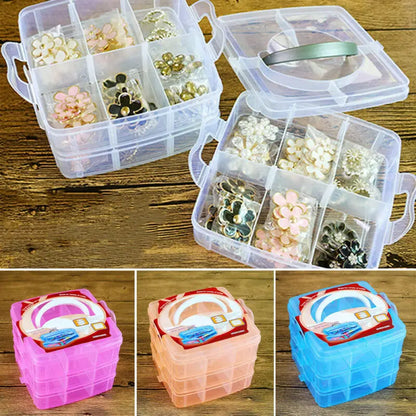 Jewelry Box Accessories Beads Earrings Jewelry Organizer Boxes Packaging Adjustable Transparent Storage Case Detachable