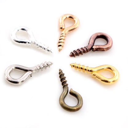 200pcs Small Tiny Mini Eye Pins Eyepins Hooks Eyelets Screw Threaded Stainless Steel Clasps Hook Jewelry Findings For Making DIY