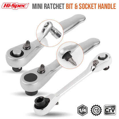 Mini treble 1/4 Ratchet Wrench Double Ended Quick Socket Ratchet Wrench Screwdriver Hex Torque Wrenches Set Spanner