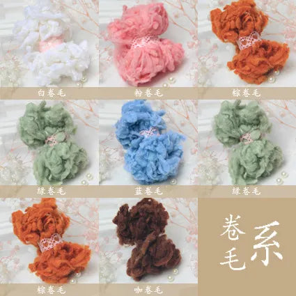 10g Curly Felting Wool Fiber Needle Felting Natural Roving Wool Felting Wool Soft Wool Fibre for Needle Felting