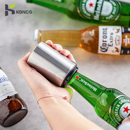 Automatic Beer Bottle Opener,Magnet Beer Opener,Stainless Steel Push Down Opener Wine Beer Soda Cap Opener Kitchen Accessories