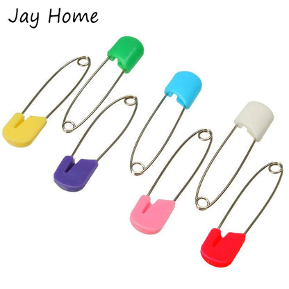 10-50Pcs Colorful Plastic Head Locking Safety Pins DIY Craft Pins Sewing Stitching Needle Pins