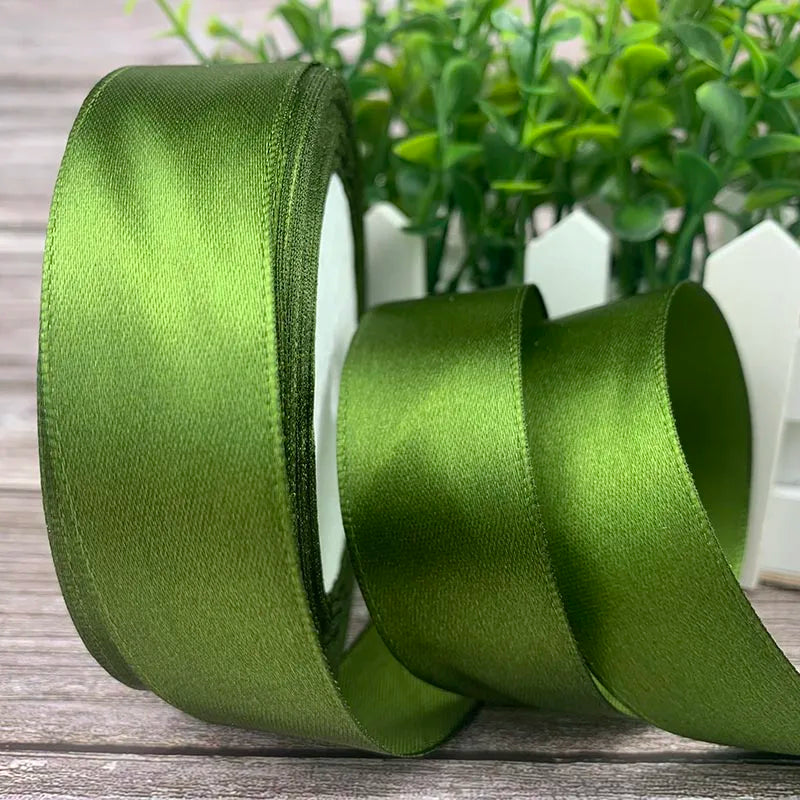 6/10mm 25 Yards/Roll Satin Ribbons For Crafts Bow Handmade Gift Wrapping Christmas Wedding Decorative Ribbon