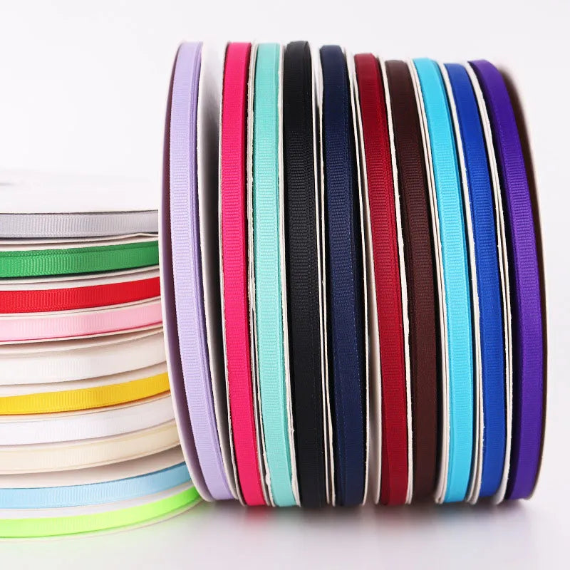 6/10/15mm 5Yards/Roll Best quality ribbon for crafts wedding Decorations DIY Grosgrain Ribbons Bow Gifts Card Wrapping Supplies 6mm