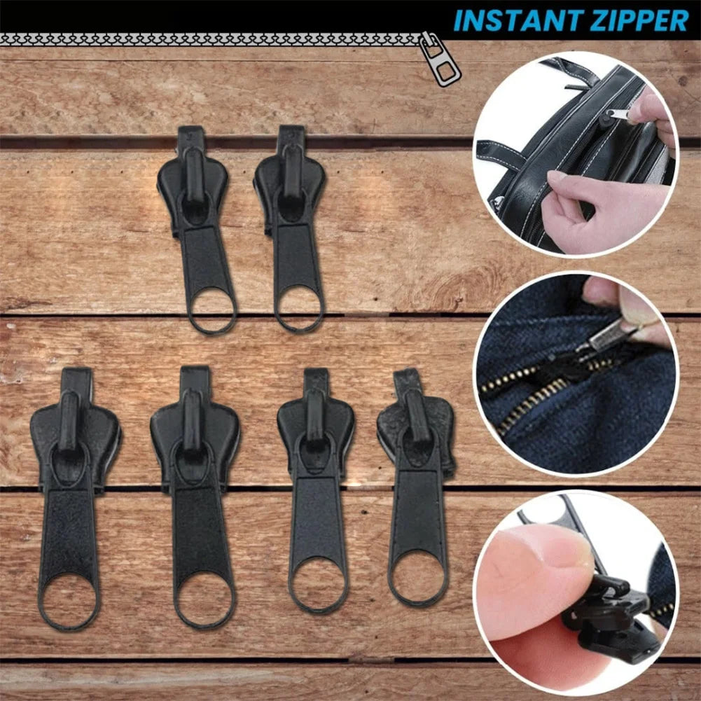 New 6pcs Instant Zipper Universal Instant Fix Zipper Repair Kit Replacement Zip Slider Teeth Rescue New Design for DIY Sew