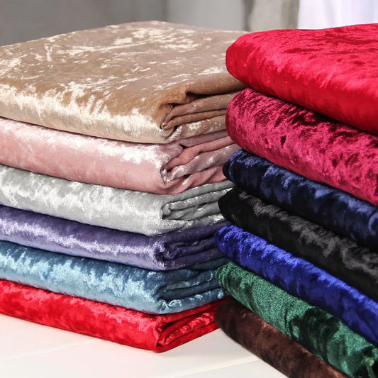 3/5/10m Stretch Crushed Velvet Fabric Upholstery Velour Cloth For Sofa and Curtain,Red,Black,Grey,Teal,Green,Blue,Pink