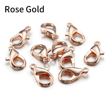 100pcs Lobster Clasps for Bracelets Necklaces DIY Hooks Chain Closure Accessories for Jewelry Making Findings Wholesale