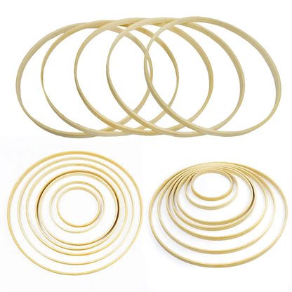 5Pcs 9/12/17/19/22/26/30cm Wooden Bamboo Hoop Frame