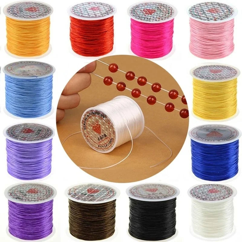 393inch/Roll Strong Elastic Crystal Beading Cord 1mm for Bracelets Stretch Thread String Necklace DIY Jewelry Making Cords Line