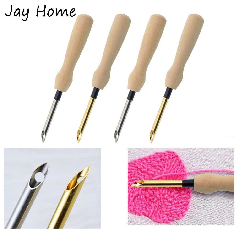 Punch Needle Beginners Supplies Kit 6Pcs Punch Needle Tool with Adjustable Rug Yarn Punch Needle for Cross Stitch Tools Kit