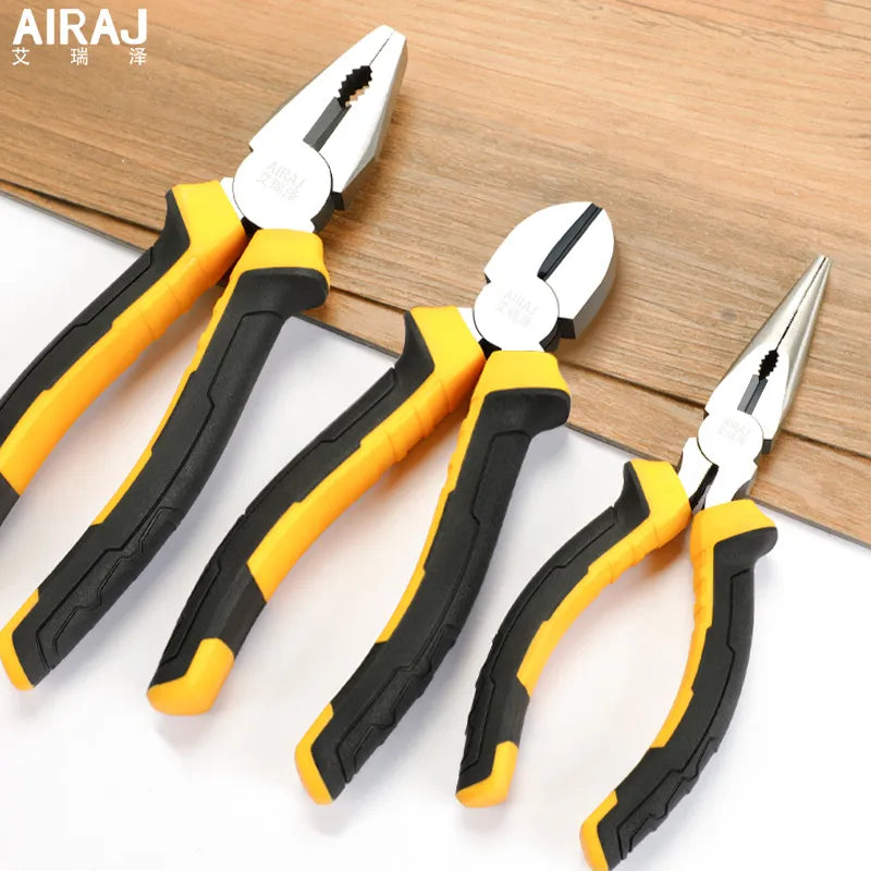 AIRAJ 6/8 Inch Wire Pliers Sharp Large Opening Stripping Pliers Industrial Grade Multifunctional Hardware Manual Tools