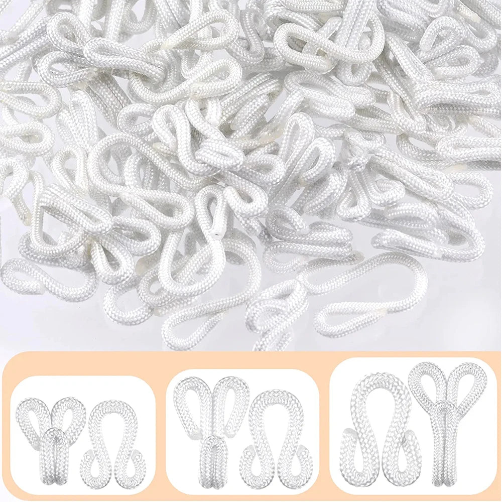 10 Sets Large Covered Sewing Hook and Eye Closure Fasteners Bra Clothing Hook for Bra Clothing Trousers Skirt Sewing DIY Craft