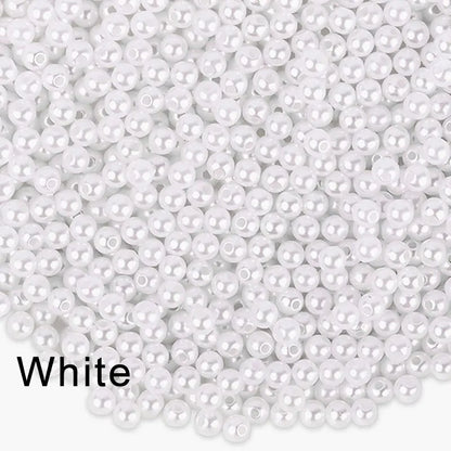 3-16mm Ivory Pearl Beads ABS Imitation Pearl with Hole Craft Bead Acrylic Loose Pearls for DIY Bracelet Sew Craft Jewelry Making