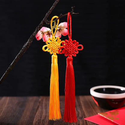 2/5Pcs Chinese Knot Tassels Silk Fringe Pendant Chinese knot Tassels For DIY Craft Curtains home Hanging Decoration 22cm