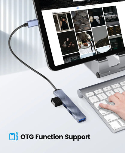 ORICO USB HUB 4 Port USB 3.0 Splitter With Micro USB Power Port Multiple High Speed OTG Adapter for Computer Laptop Accessories