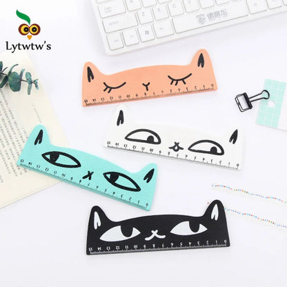 1 Pcs Lytwtw's Cute Kawaii Cat Kitten Straight Ruler