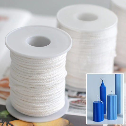 61 Meters/Roll White Candle Wick Cotton Candle Woven Wick Spool DIY Candle Making Material Smokeless Wax Pure Cotton Core