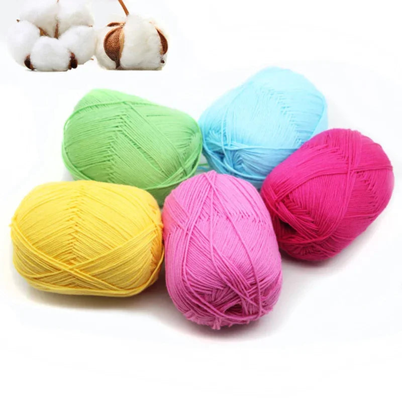 2pcs 100% Cotton Yarn Organic Combed Yarn for Knitting Wearable Washable Suggest Needle Crochet Yarn