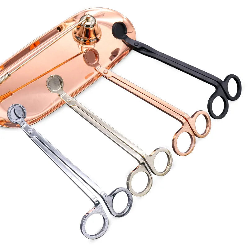 Stainless Steel Candle Wick Scissors, Hooks, Covers, and Trays