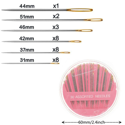 High quality 1 Pack=(30pc) Compact Assorted Hand Sewing Needles for Embroidery Mending Craft Quilt Sew AA7362-1