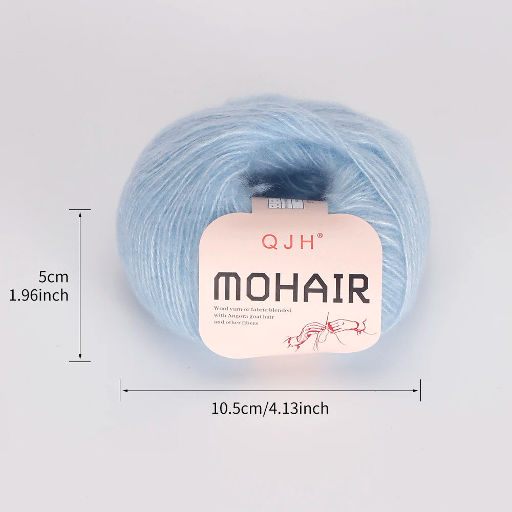 6pcs Soft Mohair Yarn Knitting Angora Yarn for DIY Knitting,Fluffy Lace Yarn For Crocheting,Knitting Sweater,Scarf,Shawl,25g/pcs