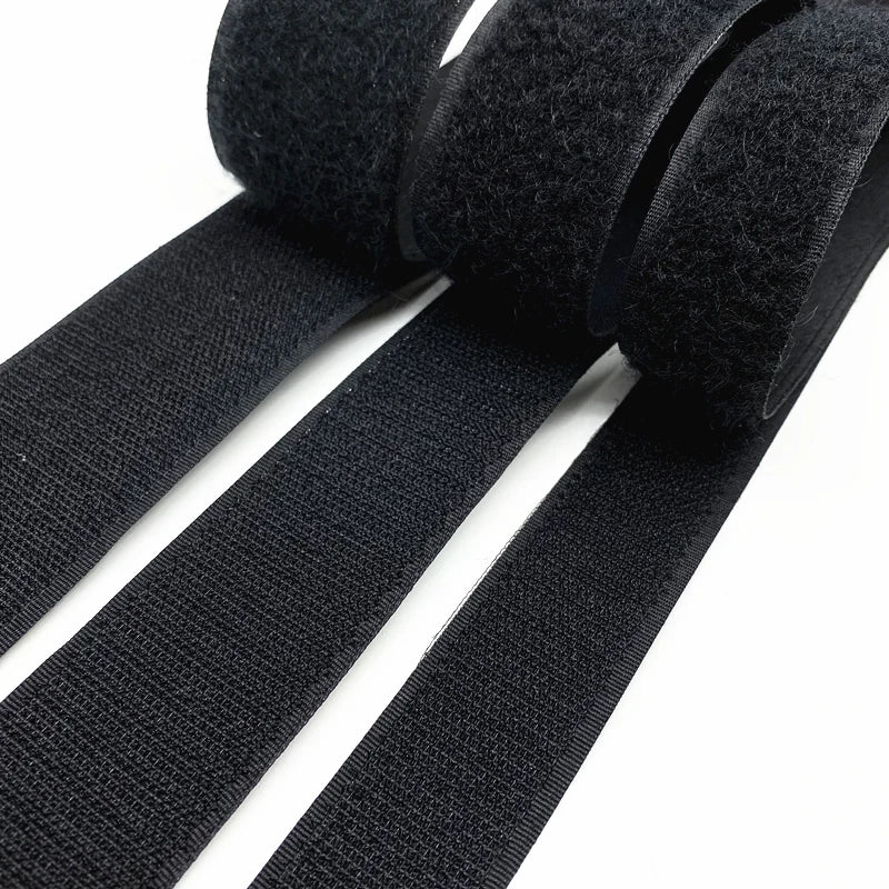 1 Pair 15mm-50mm Black White Sewing Fastener Tape Hook and Loop Tape Cable Ties Sewing Accessories, 1 Yard/lot