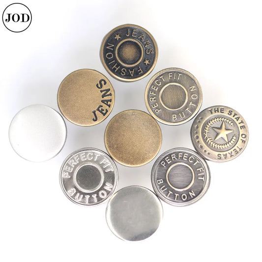 Detachable Adjustable Jean Snap Fastener Metal pin Pants Buttons for Clothing Perfect Fit Waist Buckles Sewing-free DIY 17mm