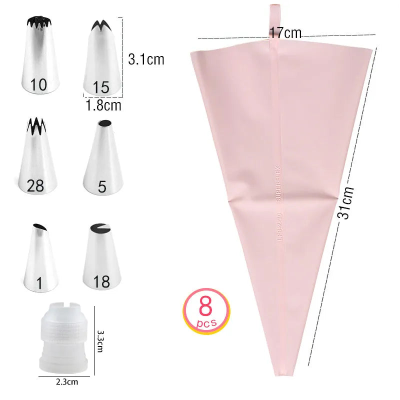 Piping Pastry Bag With Nozzles Set For Confectionery Tips Baking And Bakery Accessories Spatula Smoothing Cake Decoration Tools